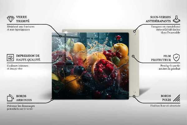 Tagliere in vetro Frutta in acqua