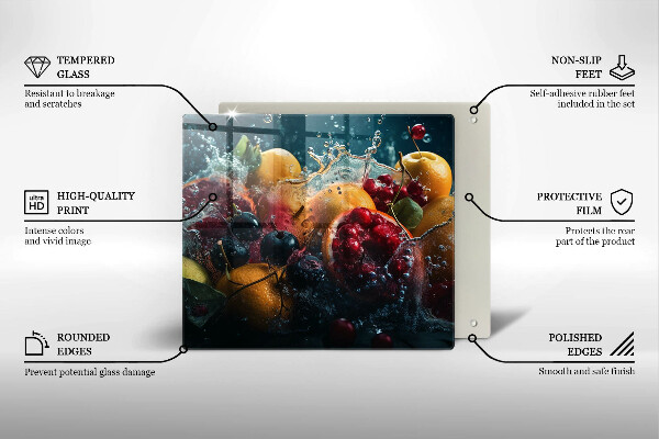 Tagliere in vetro Frutta in acqua