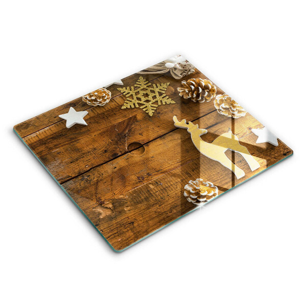 Tagliere in vetro decorazioni natalizie