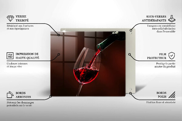 Tagliere in vetro Un bicchiere di vino