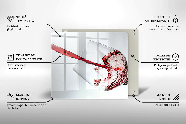 Tagliere in vetro Vino rosso