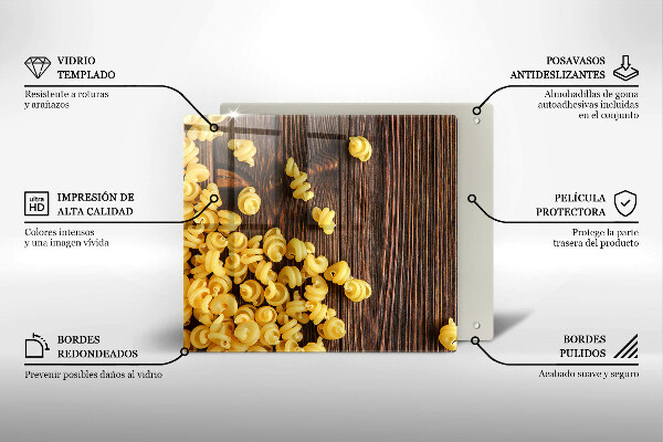 Tagliere in vetro Pasta in tavola