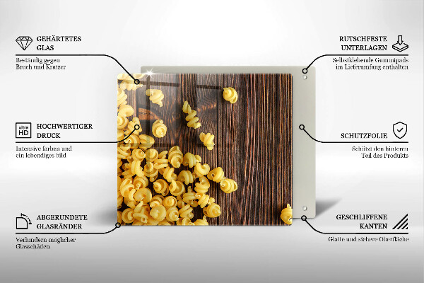 Tagliere in vetro Pasta in tavola