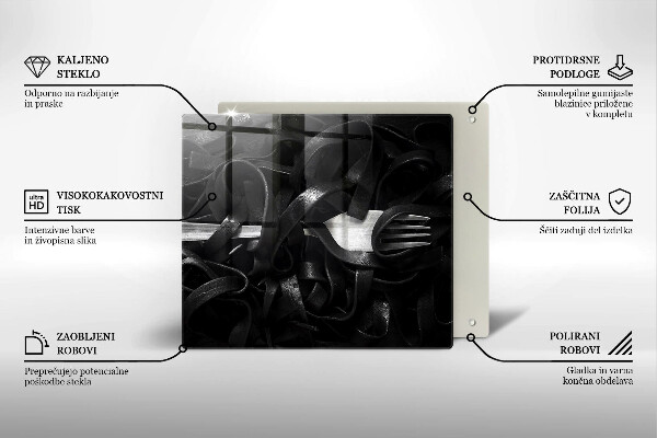 Tagliere in vetro Tagliatelle Nere