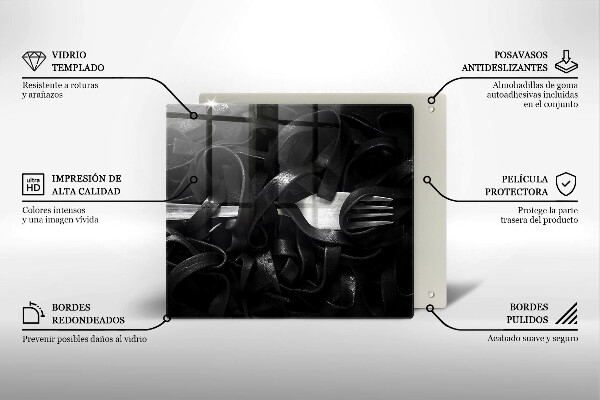 Tagliere in vetro Tagliatelle Nere