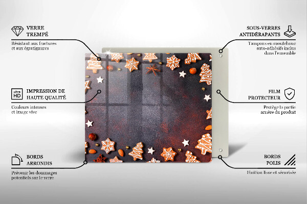 Tagliere in vetro Natale di pan di zenzero