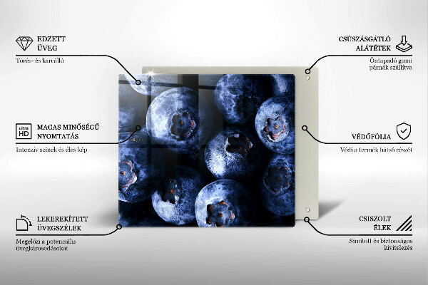 Tagliere in vetro Primo piano di frutti di bosco