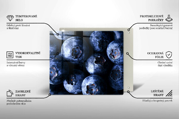 Tagliere in vetro Primo piano di frutti di bosco