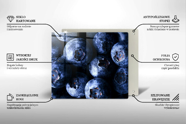 Tagliere in vetro Primo piano di frutti di bosco