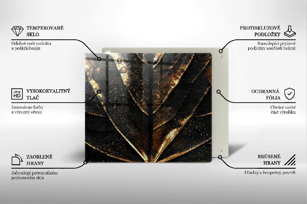 Tagliere in vetro Foglia d'oro
