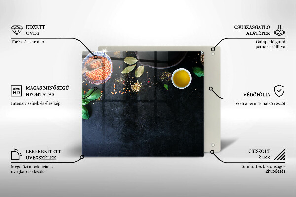 Tagliere in vetro Ciotole di spezie