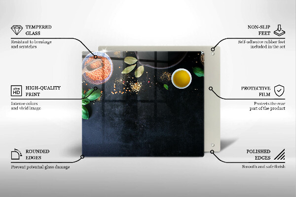 Tagliere in vetro Ciotole di spezie