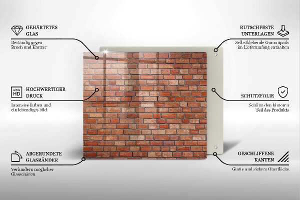 Tagliere in vetro temperato Muro di mattoni