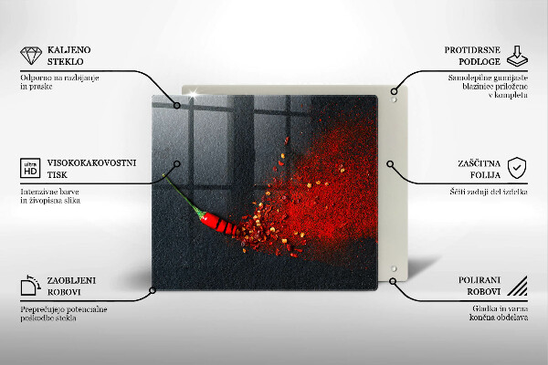 Tagliere in vetro temperato Peperoncino