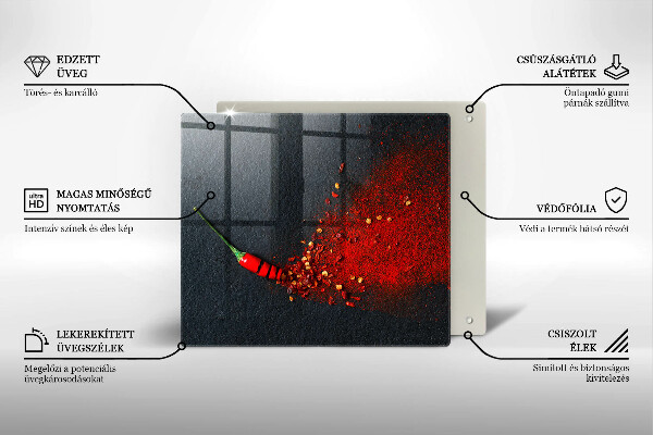 Tagliere in vetro temperato Peperoncino