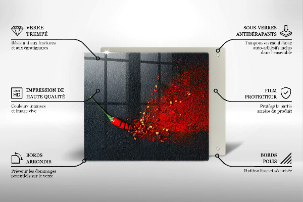Tagliere in vetro temperato Peperoncino