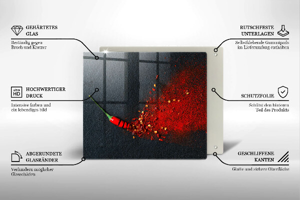 Tagliere in vetro temperato Peperoncino