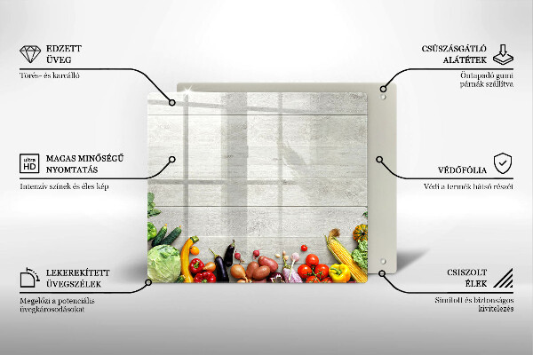 Tagliere in vetro Verdure su tavole