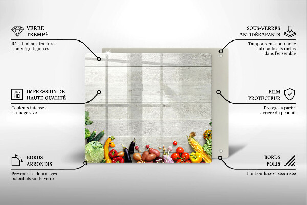 Tagliere in vetro Verdure su tavole