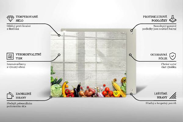 Tagliere in vetro Verdure su tavole