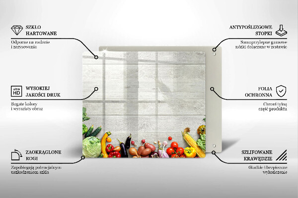 Tagliere in vetro Verdure su tavole