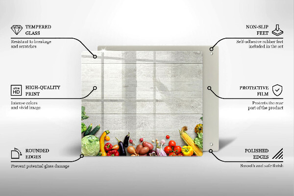 Tagliere in vetro Verdure su tavole