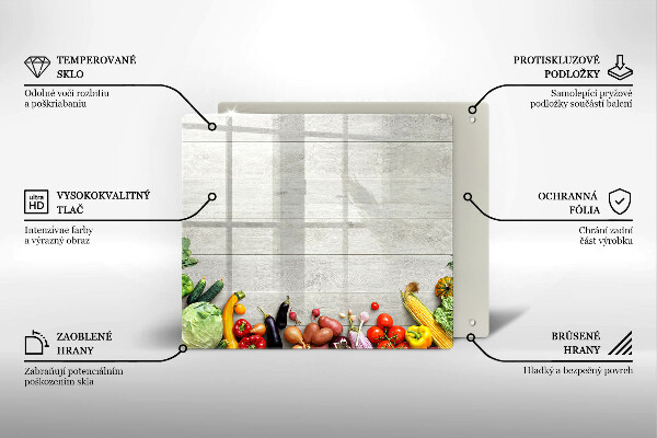 Tagliere in vetro Verdure su tavole