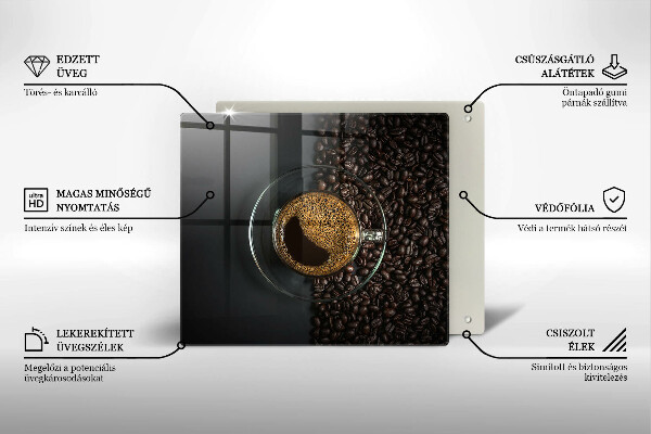 Tagliere in vetro Caffè e fagioli