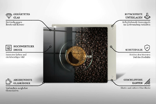 Tagliere in vetro Caffè e fagioli