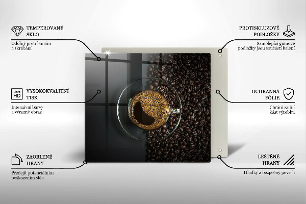 Tagliere in vetro Caffè e fagioli