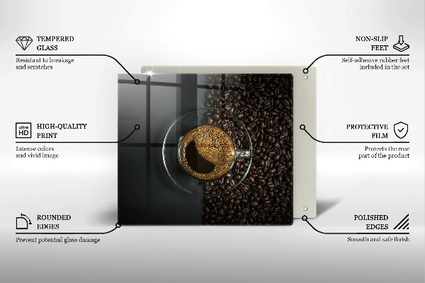 Tagliere in vetro Caffè e fagioli