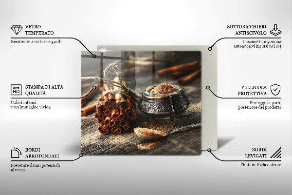 Tagliere in vetro Baccelli di vaniglia