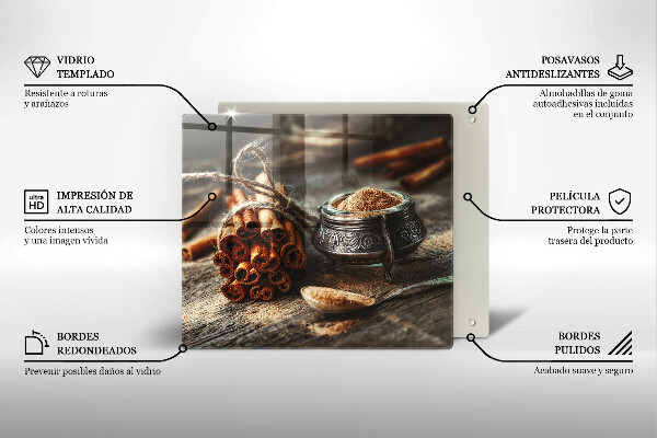 Tagliere in vetro Baccelli di vaniglia