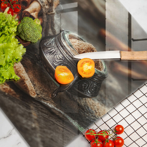 Tagliere in vetro Baccelli di vaniglia