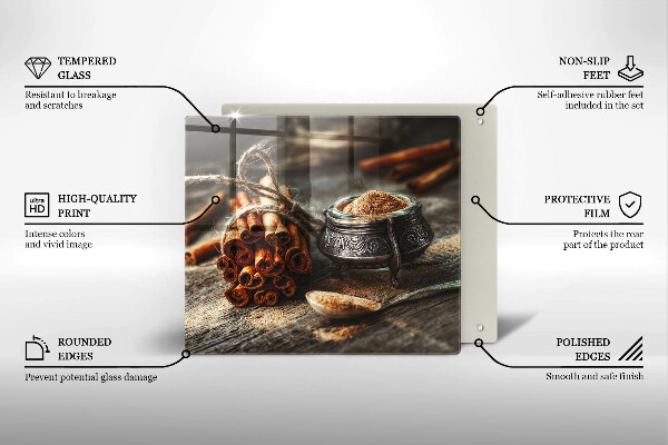 Tagliere in vetro Baccelli di vaniglia