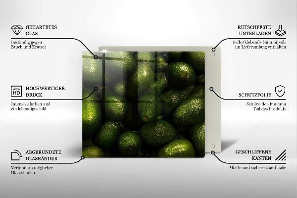 Tagliere in vetro Frutto dell'avocado