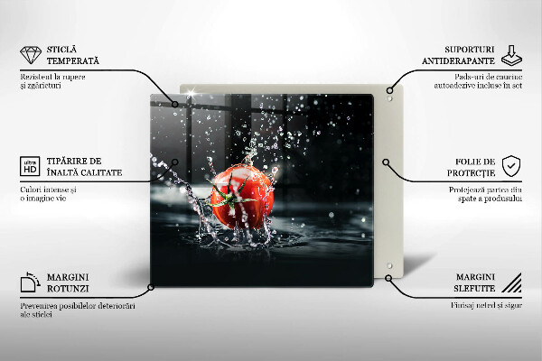 Tagliere in vetro Pomodoro in acqua