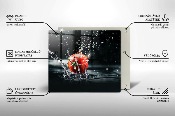 Tagliere in vetro Pomodoro in acqua