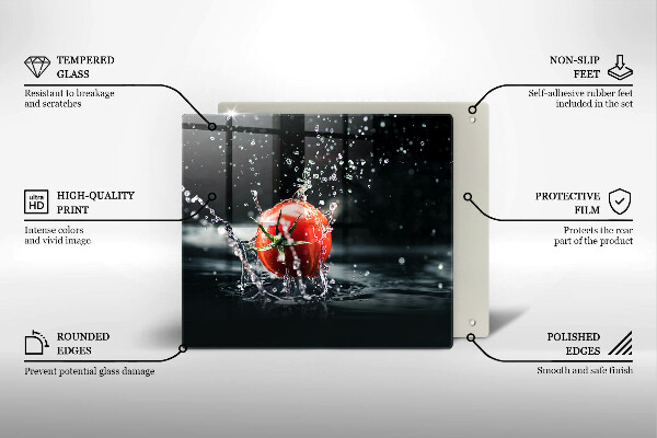 Tagliere in vetro Pomodoro in acqua