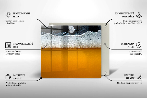Tagliere in vetro Bevi schiuma di birra