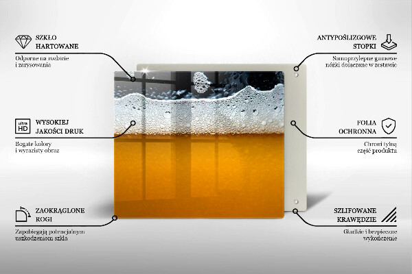 Tagliere in vetro Bevi schiuma di birra