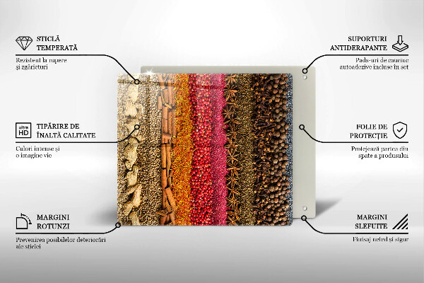 Tagliere in vetro Spezie colorate