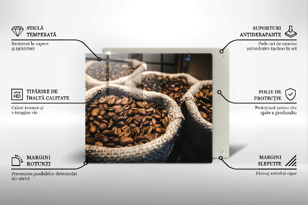 Tagliere in vetro Sacchetti di caffè in grani