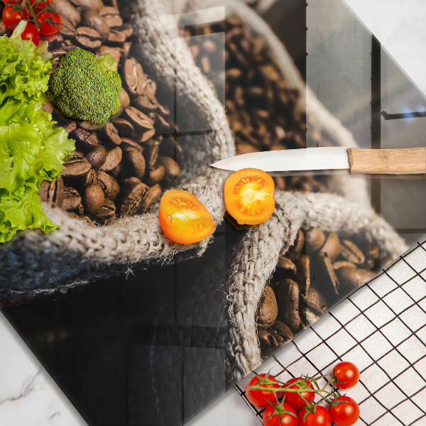Tagliere in vetro Sacchetti di caffè in grani