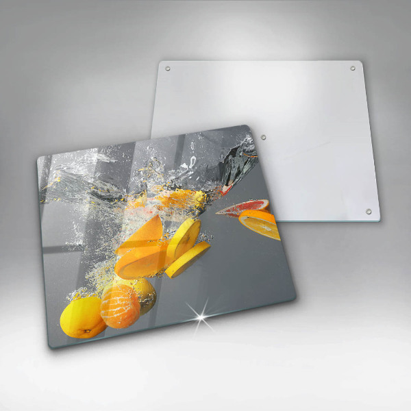 Tagliere in vetro Limoni in acqua