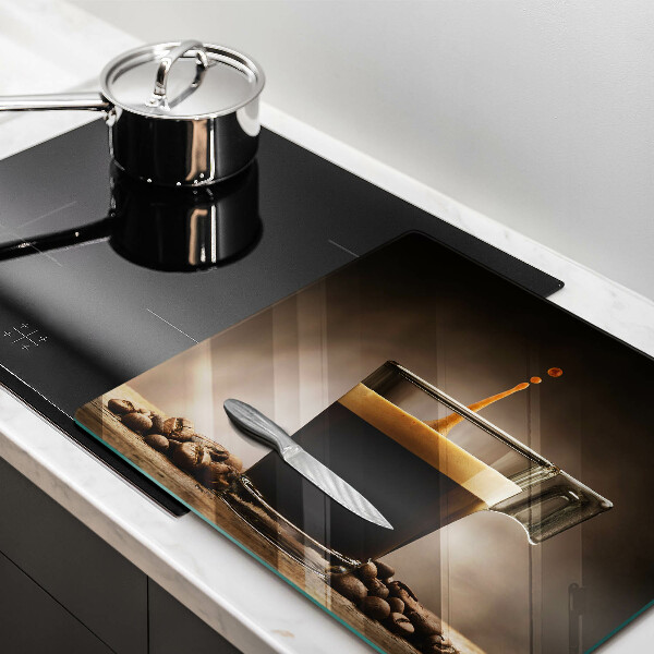 Tagliere in vetro Vetro e chicchi di caffè