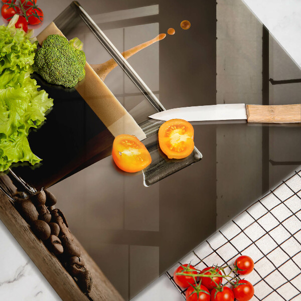 Tagliere in vetro Vetro e chicchi di caffè