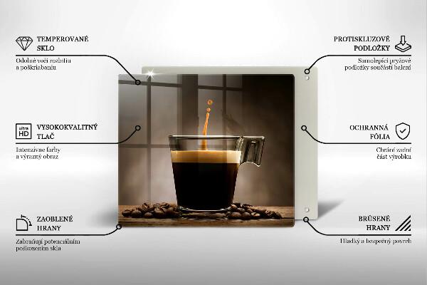 Tagliere in vetro Vetro e chicchi di caffè