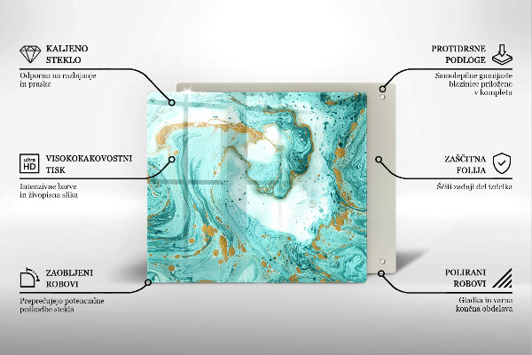 Tagliere in vetro Astrazione blu