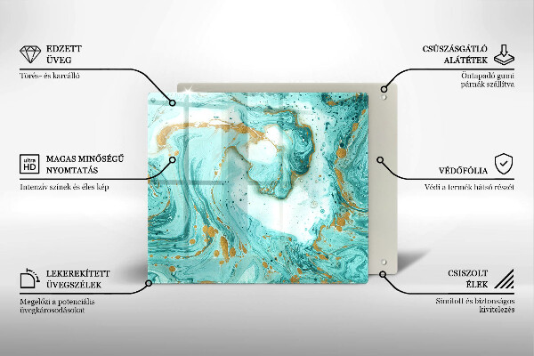 Tagliere in vetro Astrazione blu